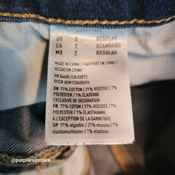 American Eagle Jeans 2 R Jegging Low Rise Next Level Stretch Dark Wash Denim - Picture 6 of 13